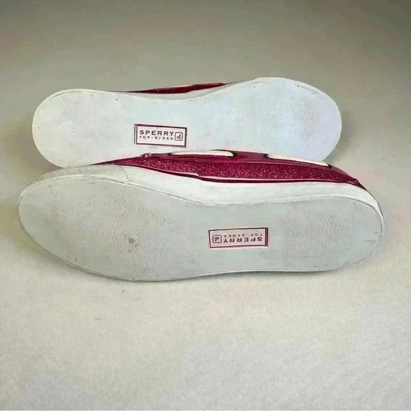 Sperry top-sider pink glitter boat shoes size 9.5 - Picture 7 of 10